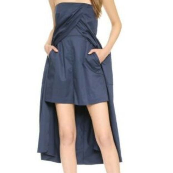 TIBI playsuit strapless wrap effect Jumpsuit,color black, size 6 - Picture 2 of 13